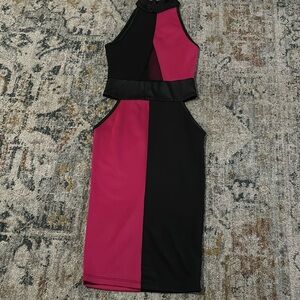 Pink & Black Halter-top dress